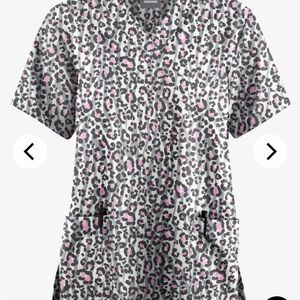 Leopard Print Scrub Top